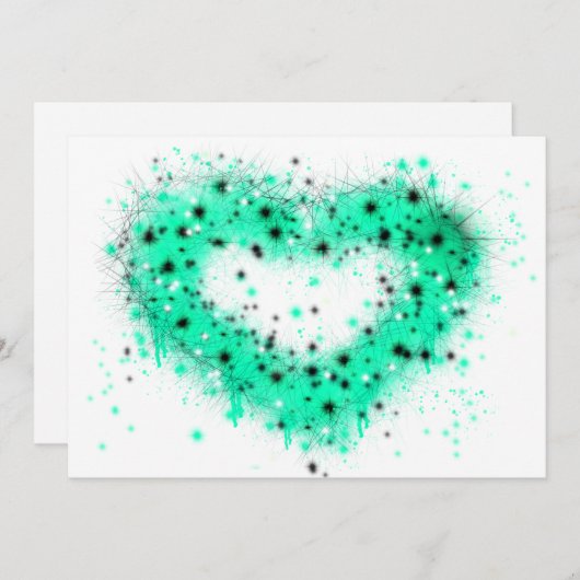 St. Patrick's Day | Sprühfarbenglänzendes Herz Einladung (Vorne/Hinten)