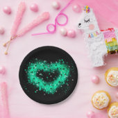 St. Patrick's Day | Sprühfarbenglänzendes Herz Pappteller (Party)