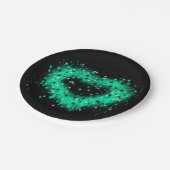 St. Patrick's Day | Sprühfarbenglänzendes Herz Pappteller (Schrägansicht)