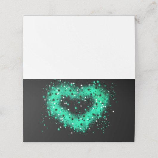 St. Patrick's Day | Sprühfarbenglänzendes Herz Platzkarte (Außenseite Aufgefaltet)