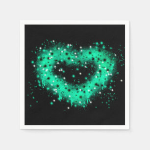 St. Patrick's Day Sprühfarbenglänzendes Herz Serviette