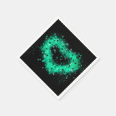 St. Patrick's Day | Sprühfarbenglänzendes Herz Serviette (Ecke)