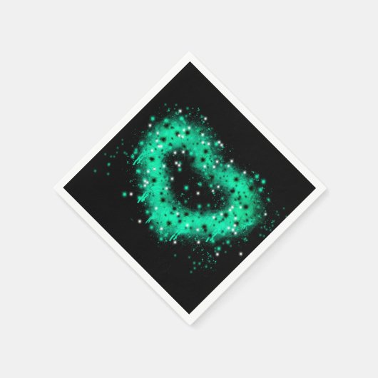 St. Patrick's Day | Sprühfarbenglänzendes Herz Serviette (Ecke)