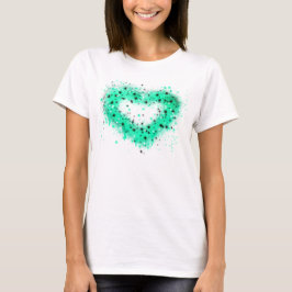 St. Patrick's Day | Sprühfarbenglänzendes Herz T-Shirt