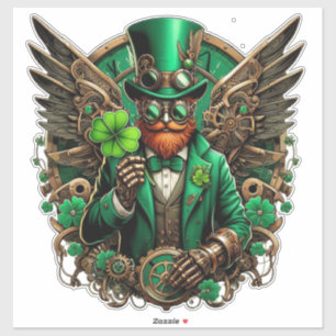 St. Patrick's Day Steampunk Aufkleber