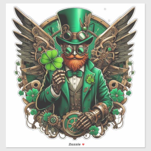 St. Patrick's Day Steampunk Aufkleber (Blatt)