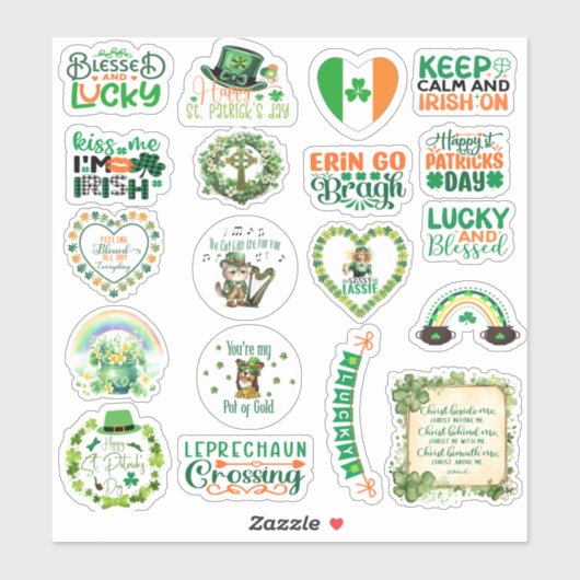 St. Patrick's Day Stickers Aufkleber (Blatt)