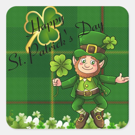 St. Patrick's Day Stickers Leprechaun Kleeblatts (Vorderseite)