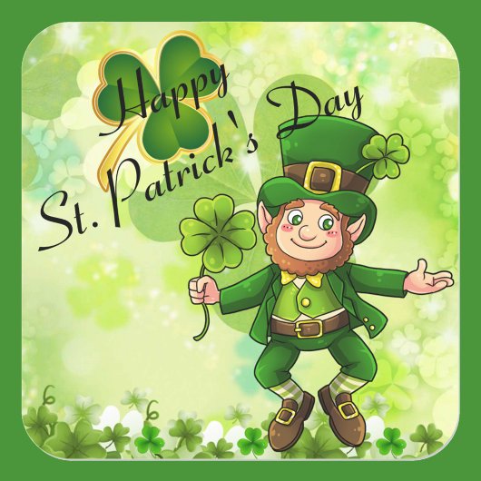 St. Patrick's Day Stickers Leprechaun Kleeblatts