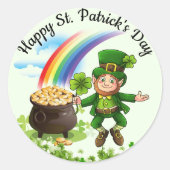 St. Patrick's Day Stickers Leprechaun Regenbogen (Vorderseite)