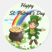 St. Patrick's Day Stickers Leprechaun Regenbogen (Vorderseite)