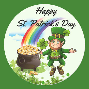 St. Patrick's Day Stickers Leprechaun Regenbogen