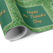 St. Patrick's Day strahlt grünes Glitzer Geschenkpapier (Rolleneckpunkt)