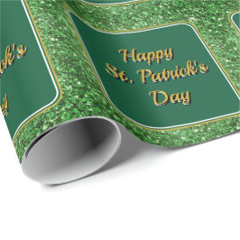 St. Patrick's Day strahlt grünes Glitzer Geschenkpapier