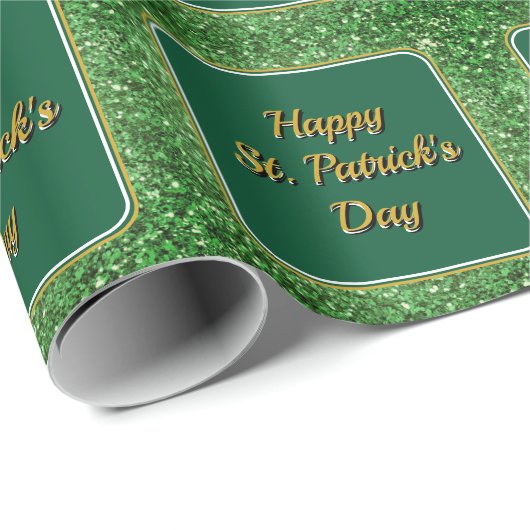 St. Patrick's Day strahlt grünes Glitzer Geschenkpapier (Rolleneckpunkt)