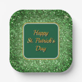 St. Patrick's Day strahlt grünes Glitzer Pappteller (Vorderseite)