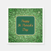 St. Patrick's Day strahlt grünes Glitzer Serviette (Vorderseite)