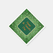 St. Patrick's Day strahlt grünes Glitzer Serviette (Ecke)