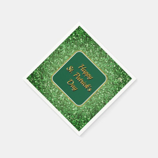 St. Patrick's Day strahlt grünes Glitzer Serviette (Ecke)