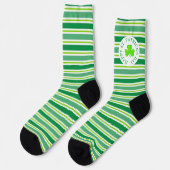 St. Patrick's Day Streifen All-Over-Print Socken (Linkes Detail)