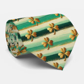 St. Patrick's Day Striped Custom Necktie Krawatte (Gerollt)