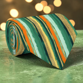 St. Patrick's Day Striped Custom Necktie Krawatte