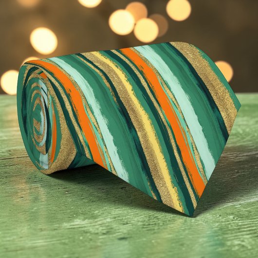 St. Patrick's Day Striped Custom Necktie Krawatte