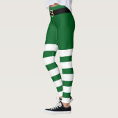 St. Patrick's Day Striped Green & White Leprechaun Leggings (Links)