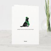 St. Patrick's Day Stylish Black Labrador Clovers Karte (Rückseite)