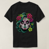 St. Patricks Day Sugar Skull La Catrina st pedo T-Shirt (Design vorne)