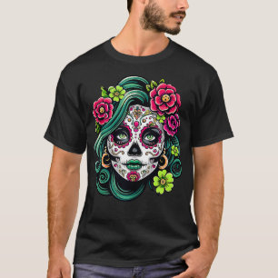 St. Patricks Day Sugar Skull La Catrina st pedo T-Shirt