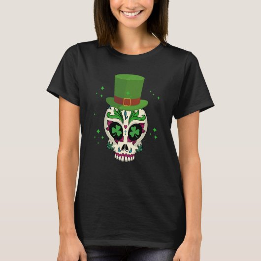 St Patricks Day Sugar Skull Saint Patricks Day of T-Shirt (Vorderseite)