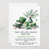 St. Patrick's Day Sushi - Rollin' im Grünen! Einladung (Vorne/Hinten)