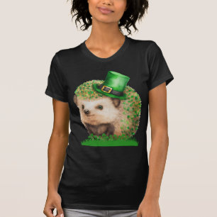 St. Patrick's Day Süßer Igel Schwarz T-Shirt