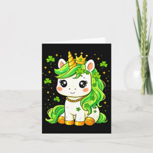 St Patricks Day süßes Einhorn Leprechaun St Pattys Karte