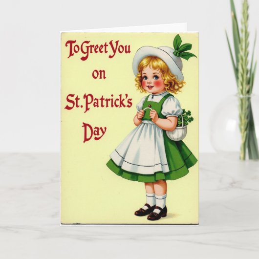 St Patricks Day Sweet Girl Card Karte (Vorderseite)