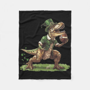 St Patricks Day T Rex Amerikanischer Fuß Dinosauri Fleecedecke