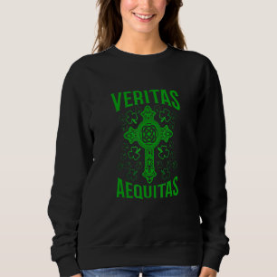 St Patricks Day T-Shirt Irisch Veritas Aequitas Fü Sweatshirt