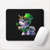 St. Patrick's Day T-Shirts Irisches Einhorn Mädche Mousepad (Mit Mouse)