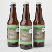 St. Patrick's Day Tabby Cat Bierflaschenetikett (Flaschen)