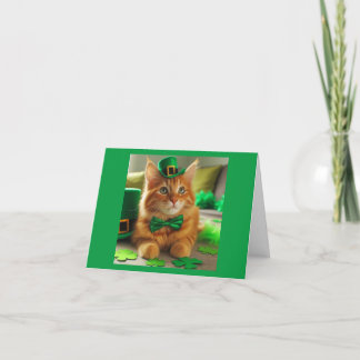 St. Patrick's Day Tabby Dankeskarte