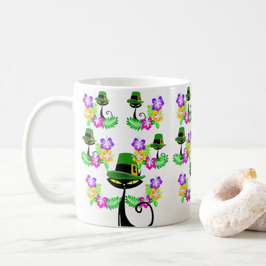 St. Patrick's Day Tasse Cat (Mit Donut)