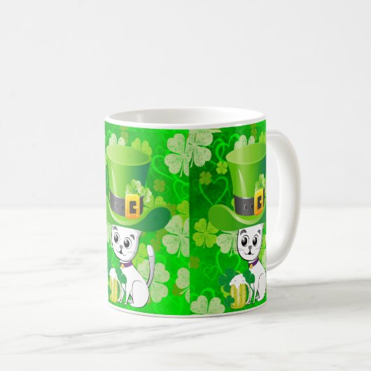 St. Patrick's Day Tasse Cat (VorderseiteRechts)