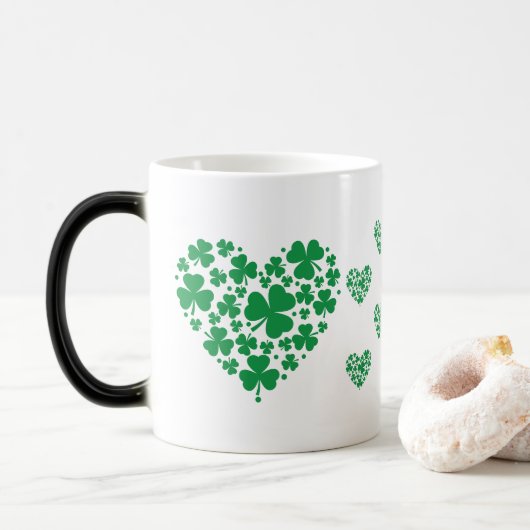 St. Patrick's Day Tasse - Lucky Kleeblatt Herzklop (Mit Donut)
