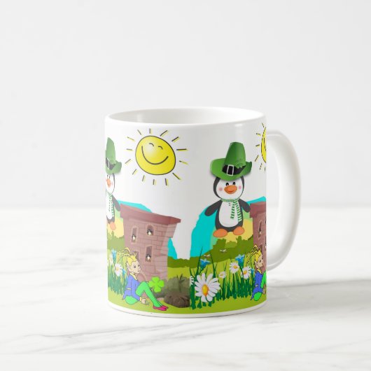St. Patrick's Day Tasse Pinguin (VorderseiteRechts)