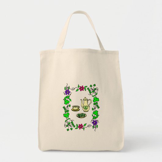 St. Patrick's Day Tea Set Irish Tote Bag Tragetasche (Vorne)