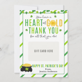 St. Patrick's Day Teacher Appreciation Gift Card Einladung