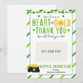 St. Patrick's Day Teacher Appreciation Gift Card Einladung (Vorne/Hinten)