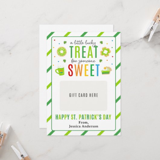 St. Patrick's Day Teacher Appreciation Gift Card Einladung (Vorderseite/Rückseite Beispiel)