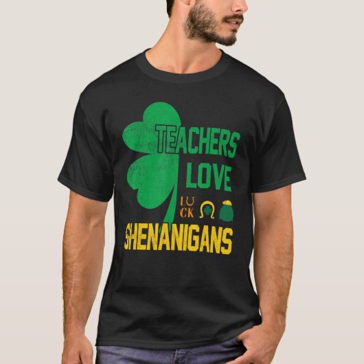 St Patricks Day Teachers Liebe Shenanigans Half Sh T-Shirt (Vorderseite)